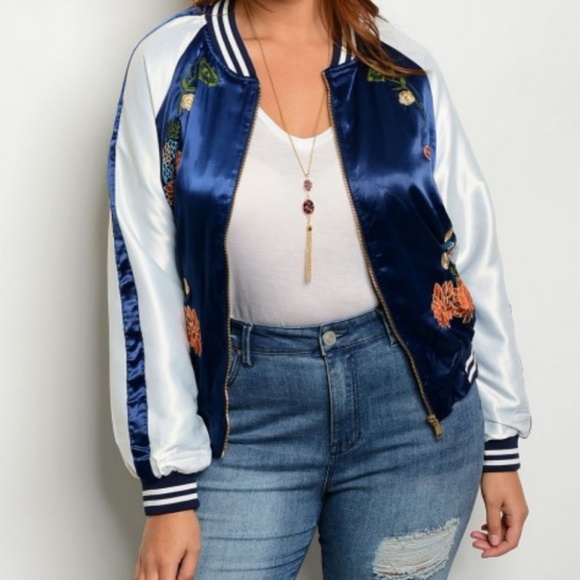 Jackets & Blazers - Plus size satin bomber jacket